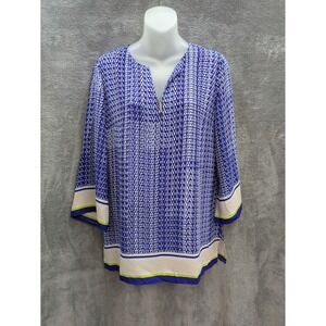 Geometric Tunic Top Womens‎ Medium Contemporary Modern Minimalist Officecore